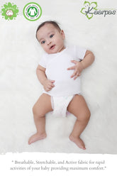 Front open Side snap Half | Short sleeves T-Shirt | Jhabla, White